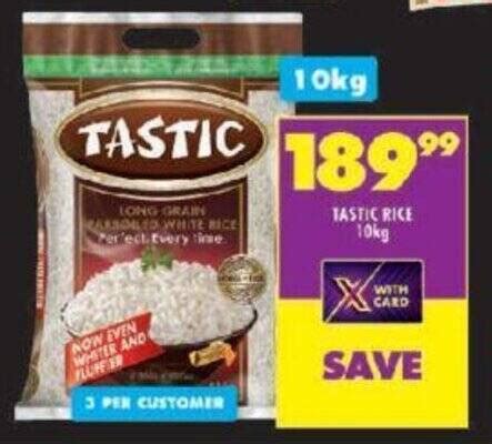 Tastic Rice Kg Offer At Shoprite