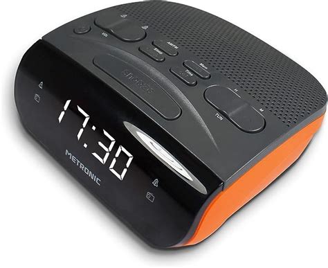 Metronic Radio Despertador Digital Con Reloj Led Blanco Para