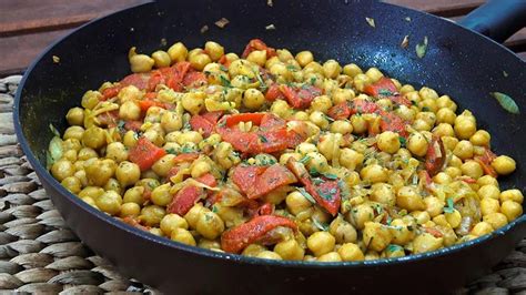 Garbanzos Salteados Con Pimientos Del Piquillo Una Delicia