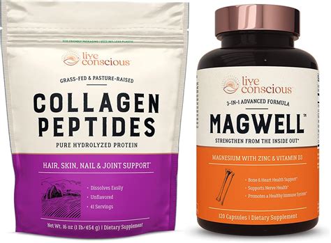 Live Conscious Collagen Peptides And Magwell Magnesium Zinc