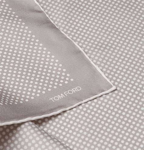 Tom Ford Polka Dot Silk Pocket Square Gray Tom Ford