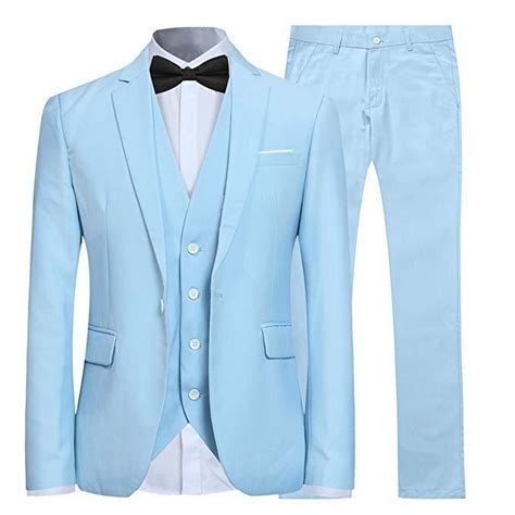 Mens Suits 3 Piece Slim Fit Wedding Formal Tuxedo One Button Close