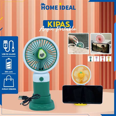 Jual Kipas Angin Genggam Mini Usb Charge Motif Buah Portable Mini Fan