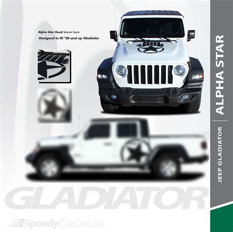 Journey Hood 2020 2021 Jeep Gladiator Hood Star Digital And Decals Vinyl Graphics Stripe Kit