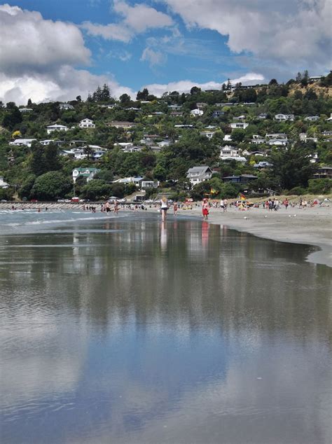 Reflections Along Tahunanui Beach Nelson New Zealand