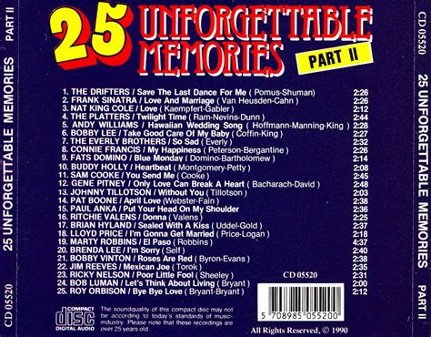 Release 25 Unforgettable Memories Part Ii” By Various Artists Cover