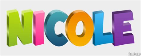 Nicole Text Effect And Logo Design Name