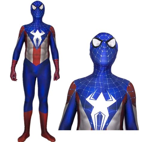 Captain America Spider Man Spiderman Cosplay Costume Zentai Superhero