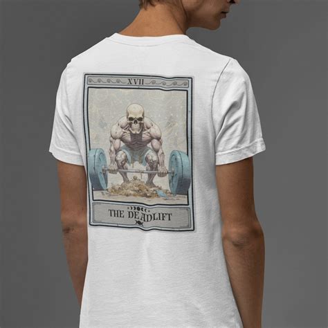 The Deadlift Tarot Card Shirt Back Print Deadlift Skeleton Etsy