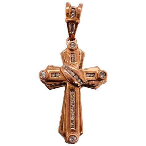 14 Karat Yellow Gold Crucifix Cross Necklace At 1stdibs