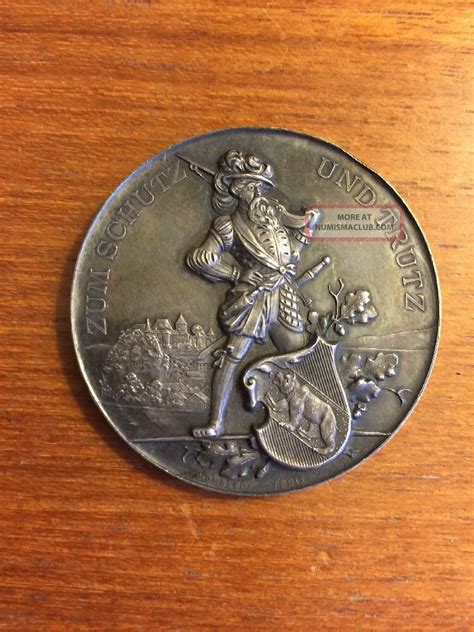 Very Rare Swiss Silver Coin Medal Shooting Fest Bern Burgdorf