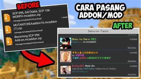 Cara Pasang Addon Di Minecraft PE YouTube