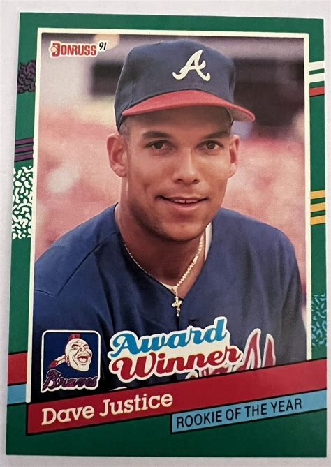 1991 Donruss Dave Justice Atlanta Braves 683 RARE ERROR CARD No Dot