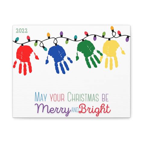 11x14 Cute Merry And Bright Christmas Lights Handprint Art Etsy