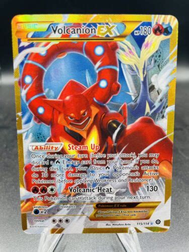 Pokemon Volcanion EX 115 114 Steam Siege Secret Rare Full Art Holo HP