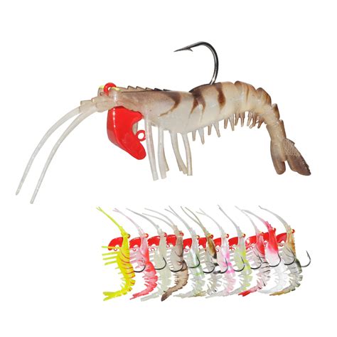 Tpr Section Soft Shrimp Fishing Lures 100mm Multi Jointed 5 Sections