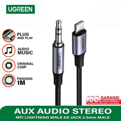 Jual Ugreen Kabel IPhone Lightning To Jack 3 5mm Cable Mfi AUX Speaker