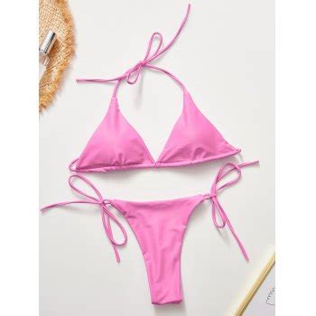 Emmiol Kostenloser Versand Basic Halfter Bikini Set Rosa L Von