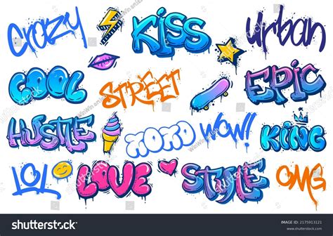 Street Art Lettering Crazy Urban Graffiti Stock Vector (Royalty Free ...