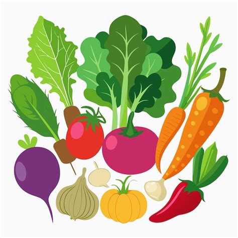 Clipart De Las Verduras Vector Premium Generado Con IA