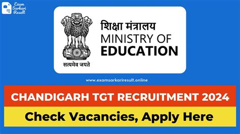 Chandigarh TGT Recruitment 2024 Apply For 303 Vacancies