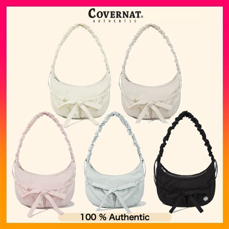 Covernat Clover Heart Shirring Medium Nylon Hobo Bag Colors