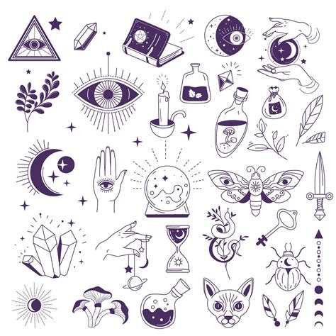 Magic and mystic, symbols of witchcraft and occult 19498507 Vector Art ...