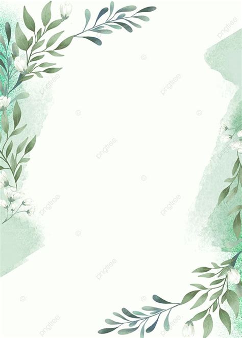 Stylish Delicate Green Watercolor Plant Leaf Background Wallpaper Image For Free Download