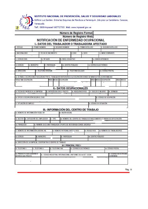 Formato De Declaraci N De Enfermedad Ocupacional Pdf