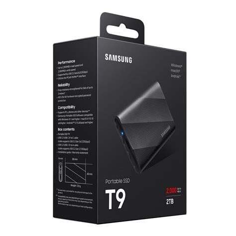 Samsung 2TB T9 Portable SSD USB 3.2 Gen 2x2 Solid State Drive - Black ...