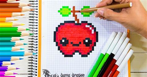 C Mo Pintar Una Manzana En Cuadr Cula Pixel Art Manualidades