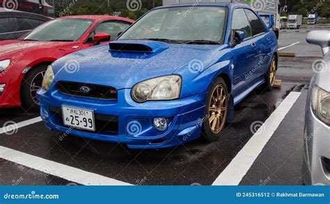 Blue Subaru Impreza Wrx Sti Blobeye In A Parking Lot Editorial Photography Image Of Called