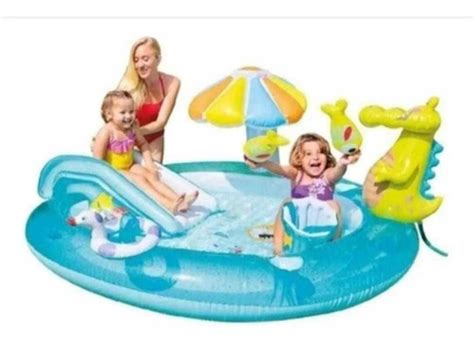 Piscina Inflavel Infantil Escorregador Playcenter Aquatico MercadoLivre