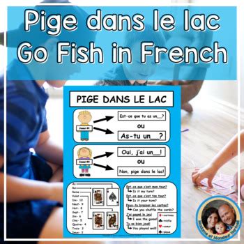 Free - Pige dans le lac French Go Fish Card Game Reference Sheet