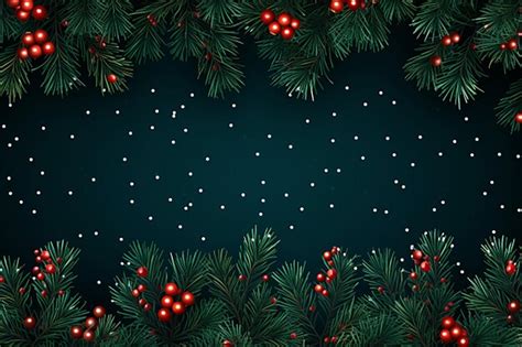 Premium Photo Christmas Background With Fir Branches And Red Berries