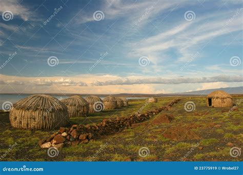 View Of Turkana Village Kenya Stock Image Image Of Remote Safari