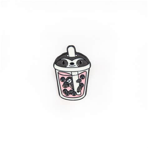 Pink Bubble Tea Sloth Enamel Pin 446 Cybershop Australia