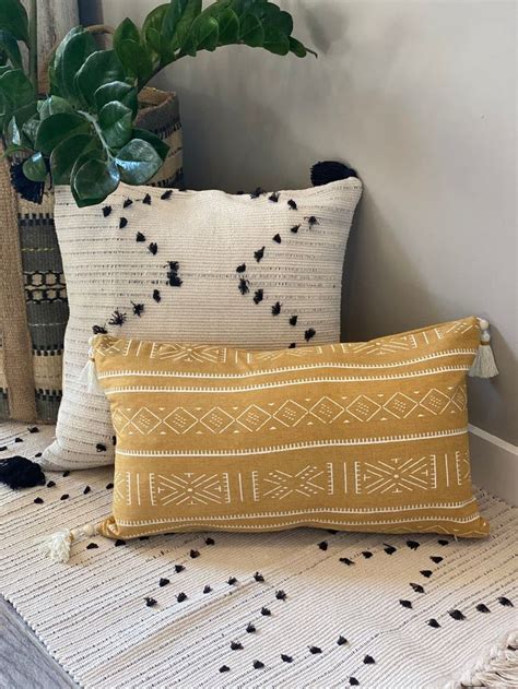 Boho Tribal Mustard Yellow Lumbar Pillow Cover Etsy In 2020 Boho