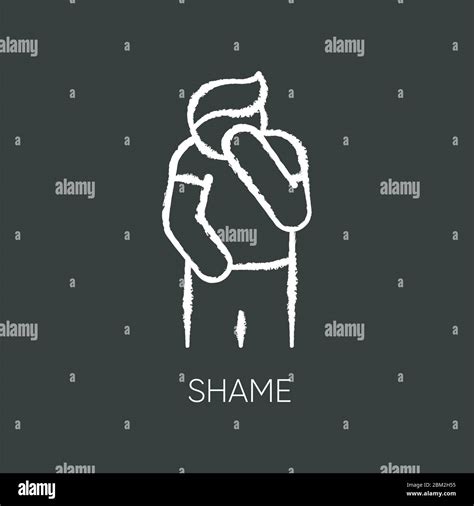 Shame Chalk White Icon On Black Background Stock Vector Image Art Alamy