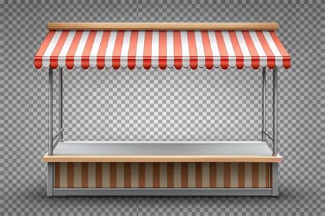 Empty Shop Stall Isolated On Transparent Background Premium Ai