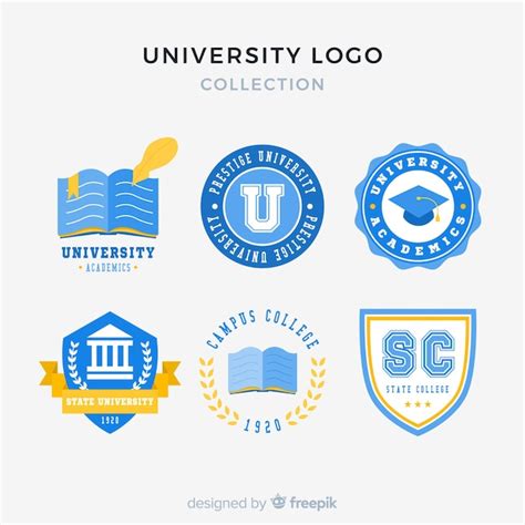 Colecci N Colorida De Logos De Universidad Con Dise O Plano Vector