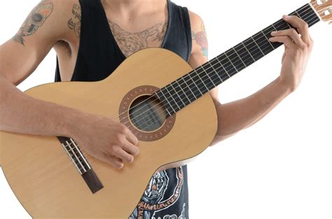 Gambar Batu Jalur Gitar Akustik Anak Laki Laki Mode Bermain