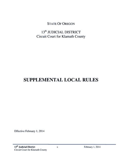 Fillable Online Ojd State Or SUPPLEMENTAL LOCAL RULES Ojdstateorus