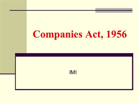 Companies Act 1956