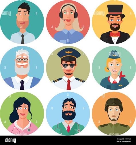 Professions Vector Flat Icons Stock Vector Image And Art Alamy