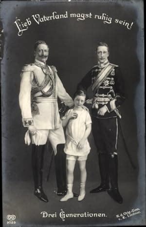 Ansichtskarte Postkarte Kaiser Wilhelm Ii Mit Sohn Wilhelm Und Enkel