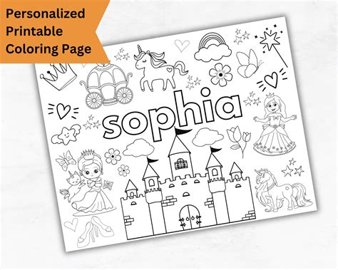 Custom Name Coloring Page Printable Personalized Name - Etsy