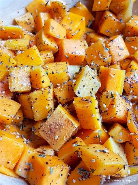 Dés de butternut rôtis au four au Zaatar thym et sésame Recette