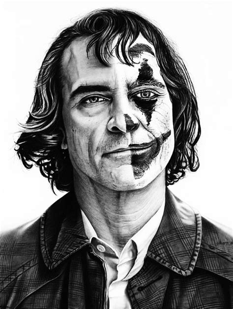 A Drawing Of The Joker With His Face Painted Black And White