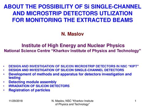 N Maslov Nsc Kharkov Insitute Of Physics And Technology Ppt Download